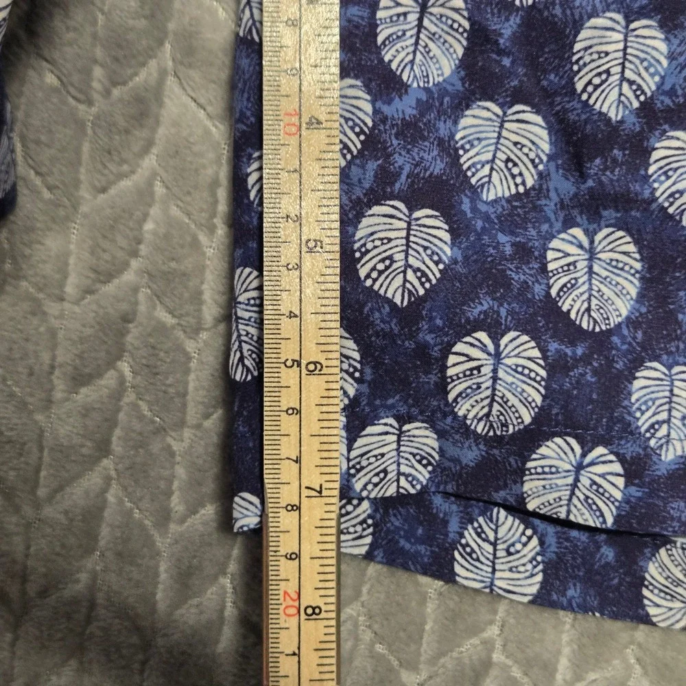 Peter Millar Seaside Mens Blue Monstera Leaf Print Swim Trunks Size Large